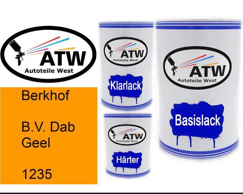 Berkhof, B.V. Dab Geel, 1235: 500ml Lackdose + 500ml Klarlack + 250ml Härter - Set, von ATW Autoteile West.